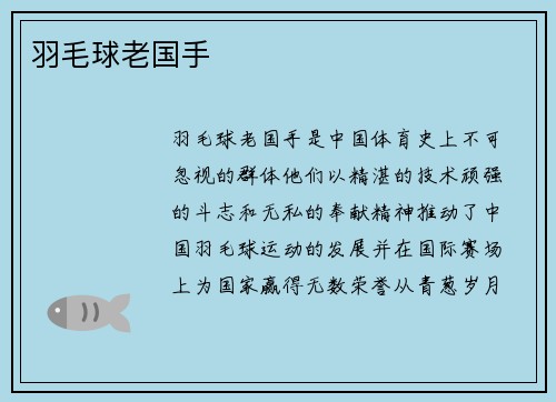 羽毛球老国手